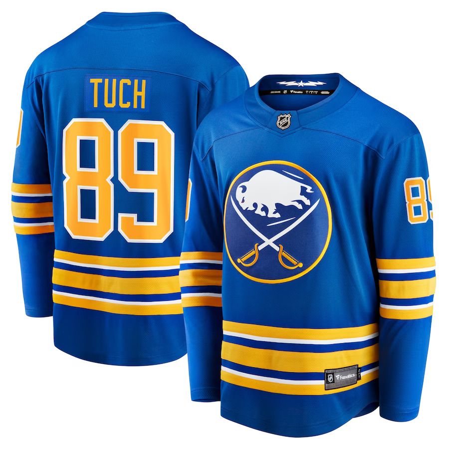 Men Buffalo Sabres 89 Alex Tuch Fanatics Branded Royal Home Breakaway Player NHL Jersey
